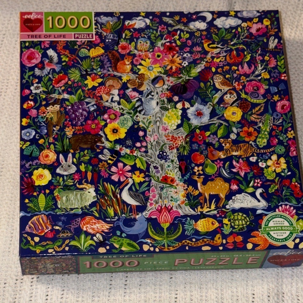 eeBoo Tree of Life 1000 Piece Jigsaw Puzzle Jennifer Orkin Lewis Square Art